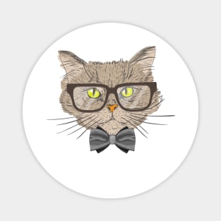 smart cat portrait Magnet